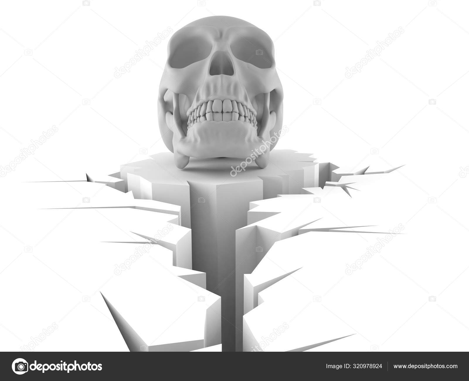 Skull with cracked hole — Stock Photo © Talaj #320978924