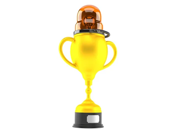 Golden trophy with emergency siren — Stock Photo, Image