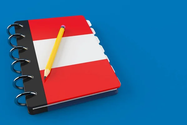 オーストリア国旗付きメモ帳 — ストック写真