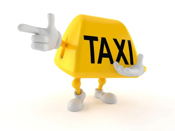 Taxi znak wskazujący palcem — Zdjęcie stockowe