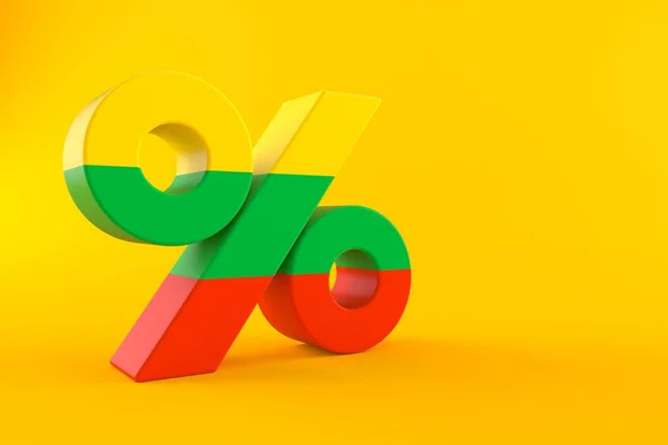 Símbolo percentual com bandeira lituana — Fotografia de Stock