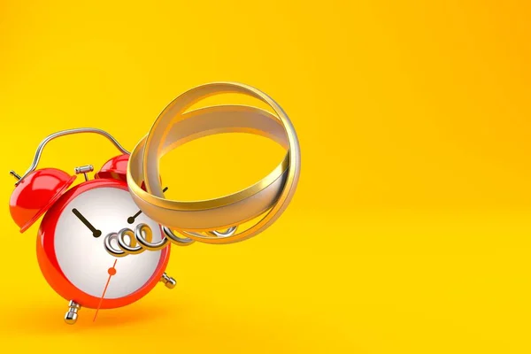 Svatební prsten s budíkem — Stock fotografie