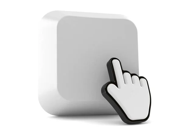 Computer key with web cursor — Stock Photo, Image