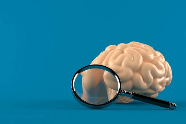 Brain with magnifying glass — Stock Photo, Image