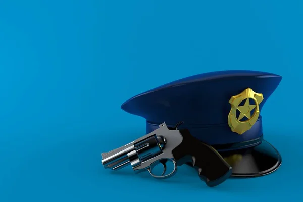 Cappello polizia con pistola — Foto Stock