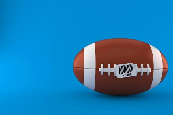Bola de rugby com etiqueta de código de barras — Fotografia de Stock