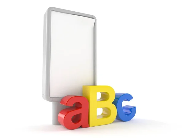 Abc szöveg üres hirdetőtáblával — Stock Fotó