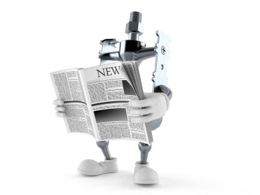 Gazete okuyan bisiklet pedalı karakteri