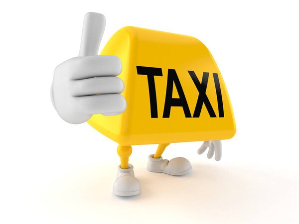 Taxi character with thumbs up