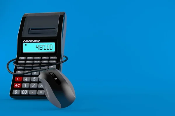 Kalkulator z myszą komputerową — Zdjęcie stockowe