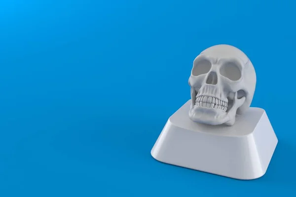 Skull on computer key — Stock Photo, Image