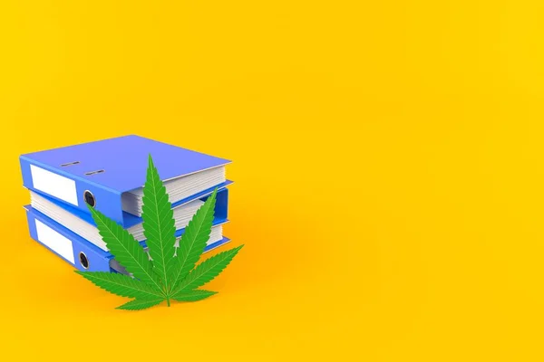Cannabisblatt mit Ringordnern — Stockfoto