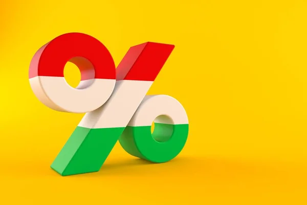 Símbolo percentual com bandeira húngara — Fotografia de Stock