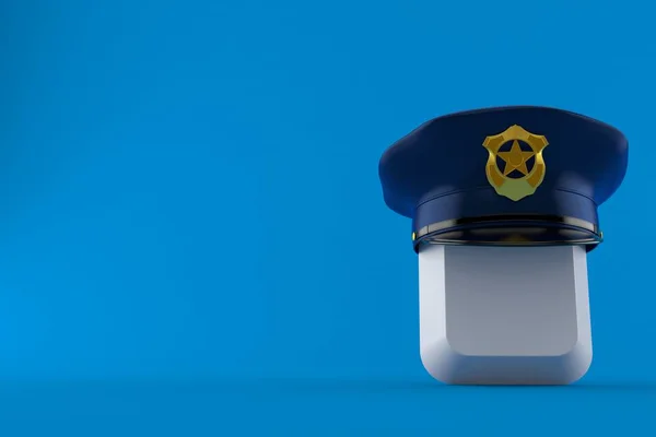 Комп'ютерний ключ з поліцейським капелюхом — стокове фото