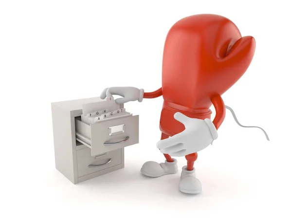 Boxing glove character with archive — Stok fotoğraf