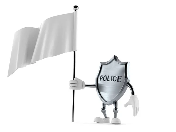 Polizeiabzeichen Zeichen mit leerer Flagge — Stockfoto