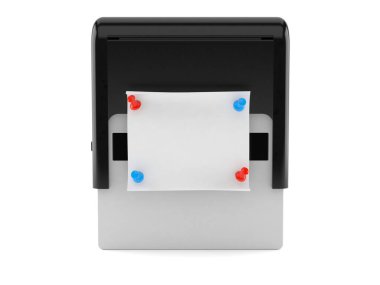 Üzerinde not olan lastik damga.