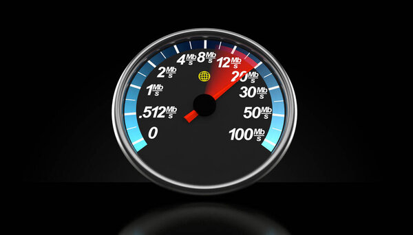 Сетевой счетчик на черном фоне
