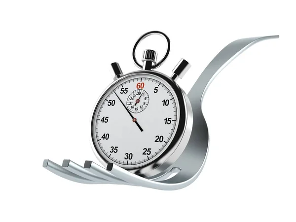 Vork met stopwatch — Stockfoto