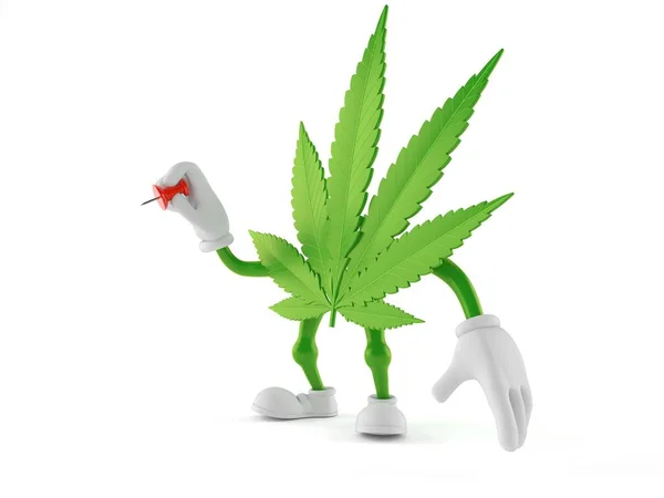 Cannabis karaktär håller tummen — Stockfoto