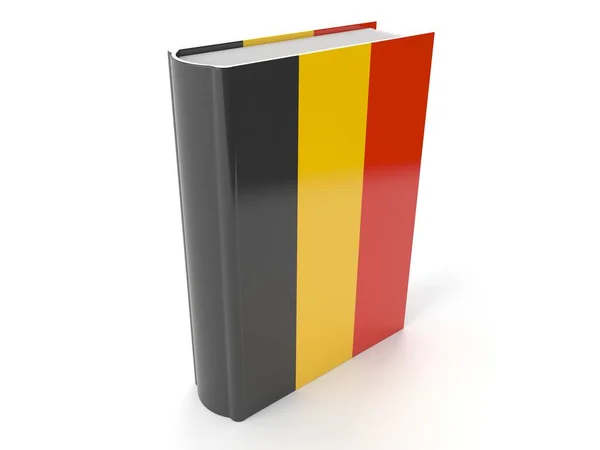 Buch mit belgischer Flagge — Stockfoto