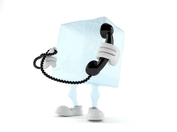電話機を持つ氷のキューブ文字 — ストック写真