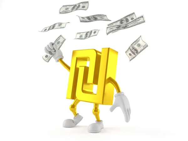 Schekel-Figur auf Geldfang — Stockfoto