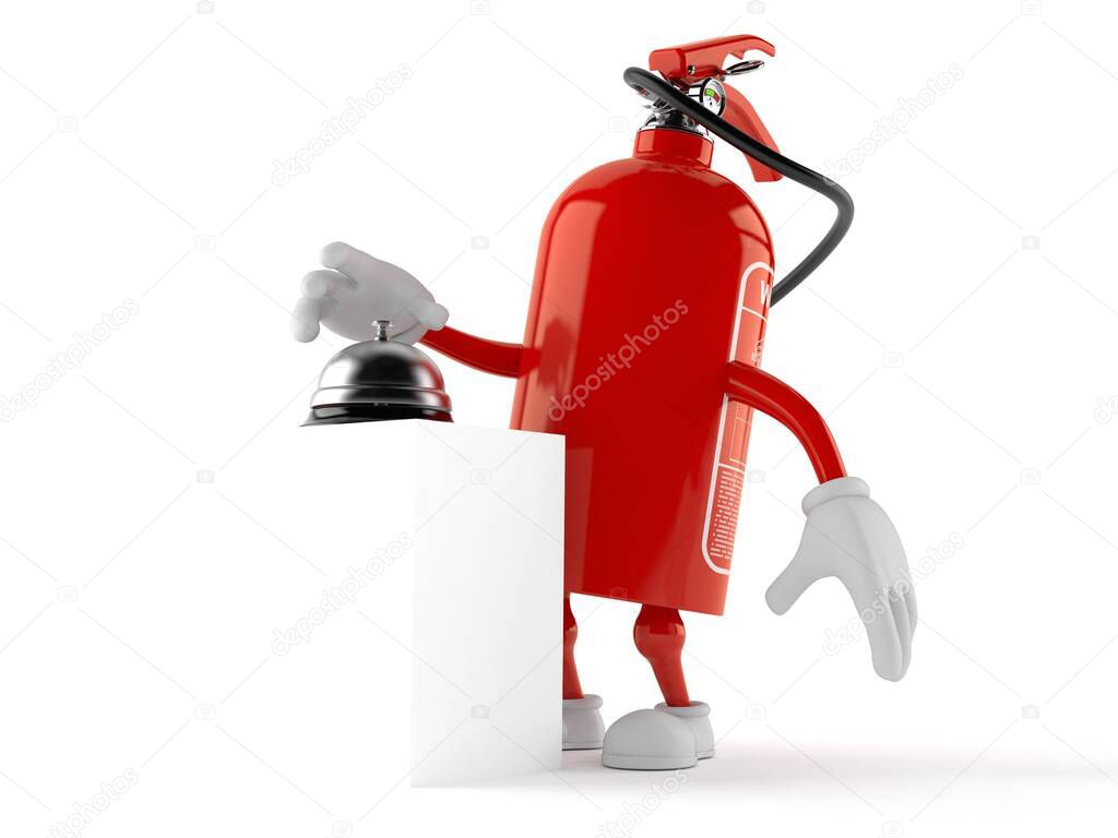 Fire extinguisher character with hotel bell