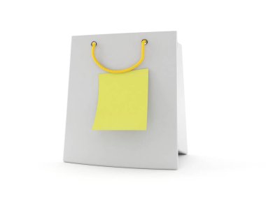 Boş sarı etiketli alışveriş çantası.