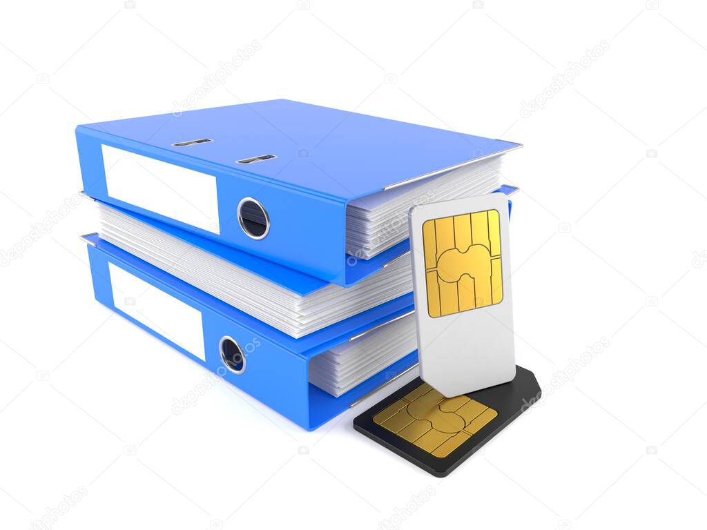 SIM cards with ring binders