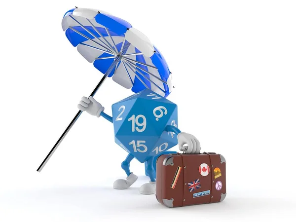 Rpg kocka karakter napernyő és bőrönd — Stock Fotó