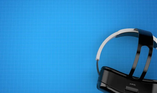 VR headset on blueprint background