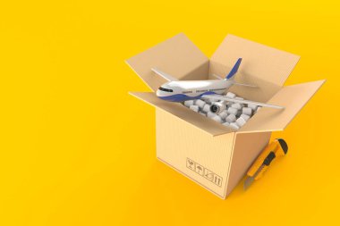 Karton kutunun içindeki uçak.