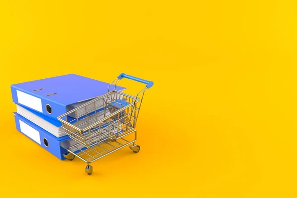 Carrito de compras con carpetas de anillos —  Fotos de Stock