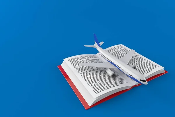 Αεροπλάνο σε ανοιχτό βιβλίο — Φωτογραφία Αρχείου