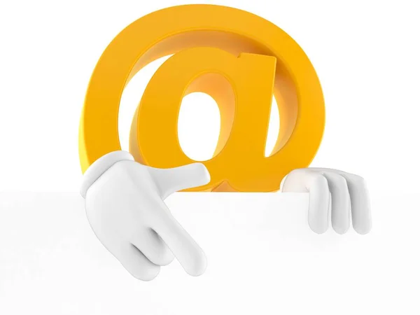 Символ електронної пошти за білою стіною — стокове фото
