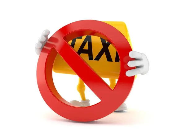 Personagem de táxi com símbolo proibido — Fotografia de Stock
