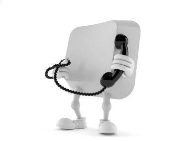Telefon ahizesi tutan bilgisayar anahtarı karakteri