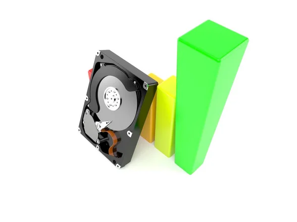 Hard drive with chart — Stock Photo, Image