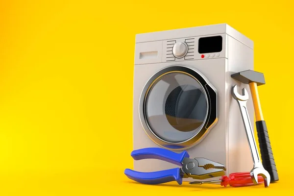Washing machine with work tools — Stock Photo, Image