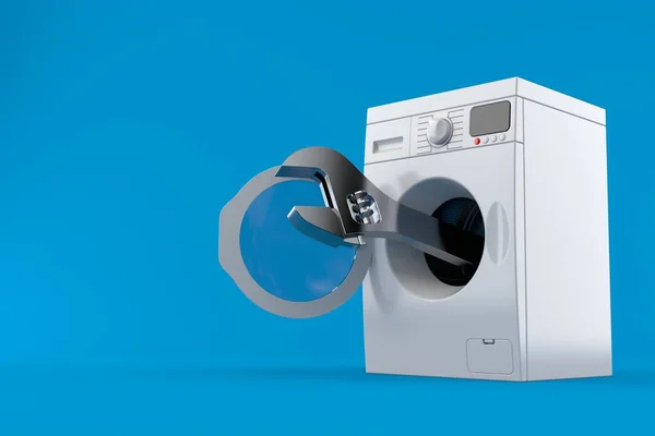 Tvättmaskin med skiftnyckel — Stockfoto