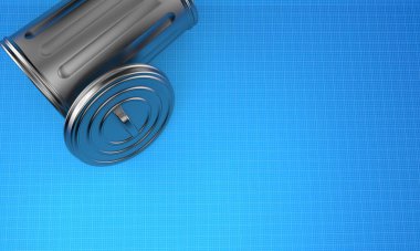 Ayrıntılı planda çöp kutusu