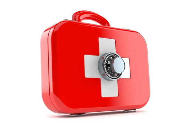 First aid kit with combination lock