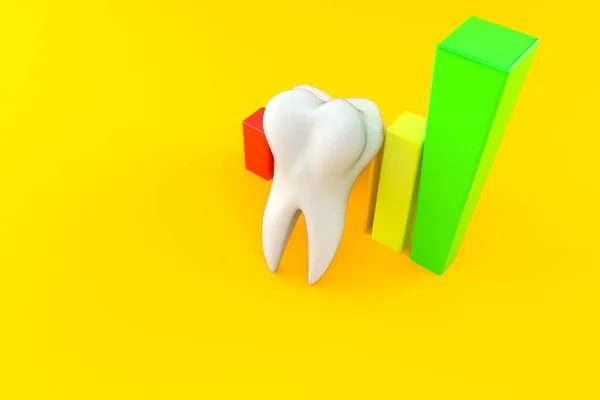 Tooth with chart — Stock Photo, Image