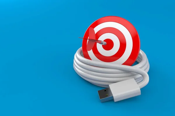 Carrete de cable USB con diana —  Fotos de Stock