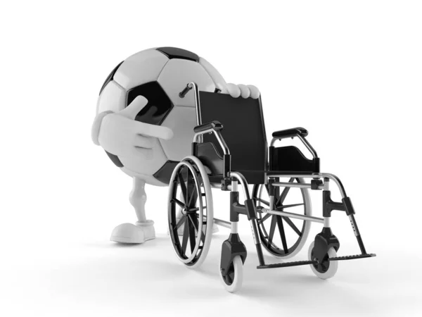 Caractère ballon de football avec fauteuil roulant — Photo