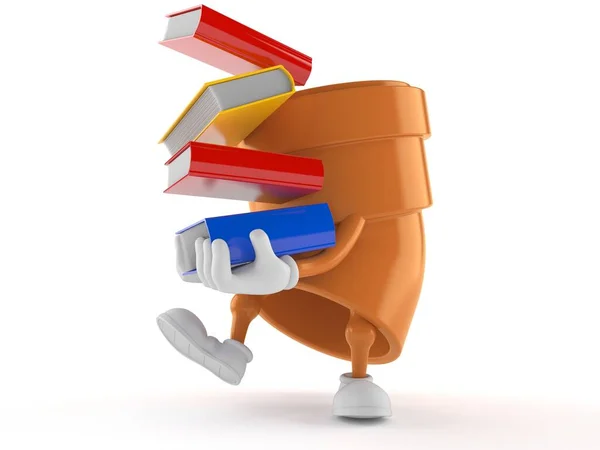 Personagem de tubulação carregando livros — Fotografia de Stock