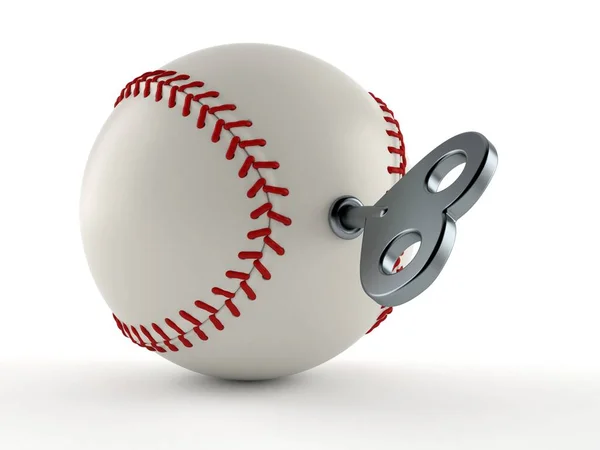 Baseball boll med urverk nyckel — Stockfoto