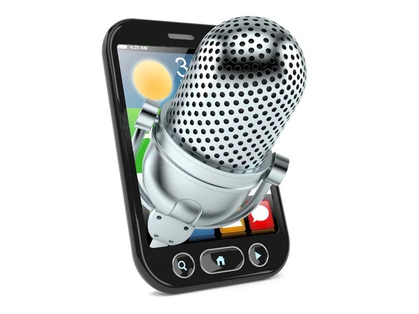 Akıllı telefonun içindeki radyo mikrofonu