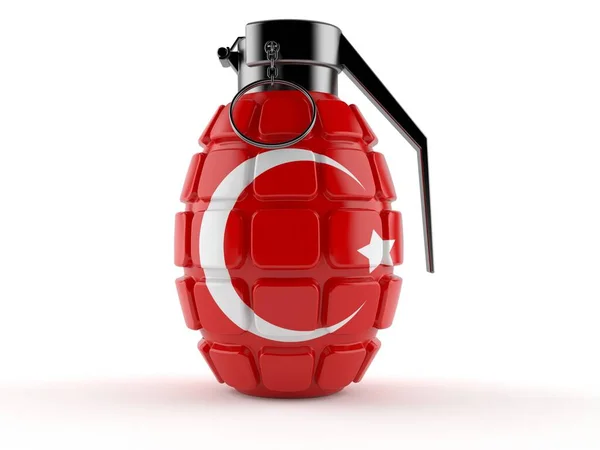 Ручная граната с турецким флагом — стоковое фото